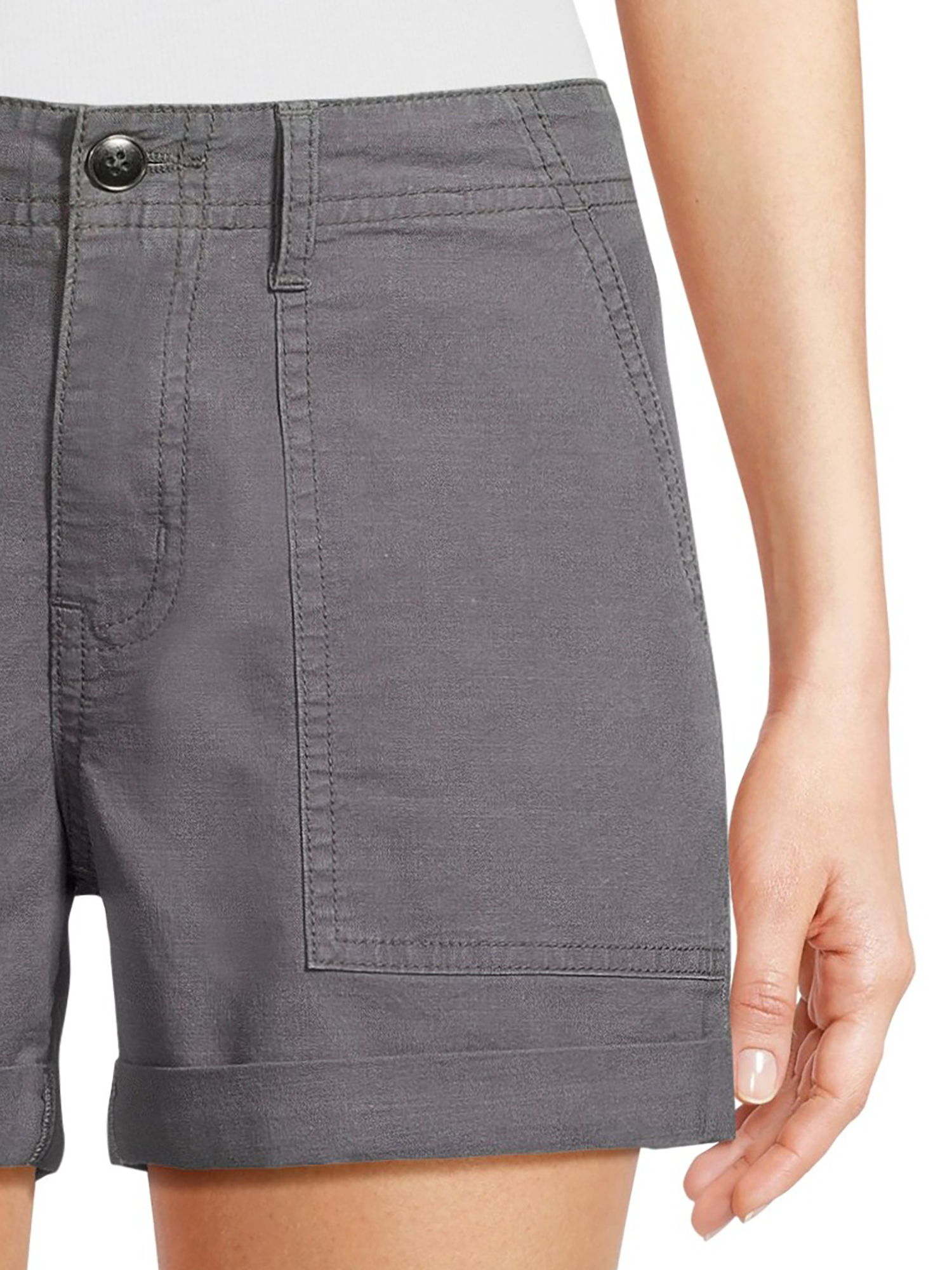 Time and Tru Women's and Women's Plus Utility Cuff Shorts, 4" Inseam, Sizes 2-20 - image 4 of 6