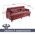 thumbnail image 2 of MOONMISS chenille Fabric Loveseat sofa, 2-Seat Upholstered for Living Room,Brown wood feet Wine Red, 2 of 5