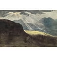 thumbnail image 2 of Jakob Christoph Miville 14x11 Black Ornate Wood Framed Double Matted Museum Art Print Titled: Mountain Landscape with Bright Sunlight (1805-1807), 2 of 5