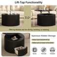 thumbnail image 6 of Harper & Bright Designs Round Lift Top Coffee Table with Storage Drawer, Small Fluted End Table with Hidden Storage for Living Room, Black, 6 of 13