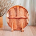 thumbnail image 4 of 3-Compartment Round Acacia Wood Plate 4-Pack, 4 of 5