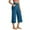 Blue-07, variant on Mitankcoo Women's Plus Size Yoga Capris - Workout Stretch Relaxed Fit - Casual Cropped Trousers