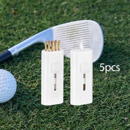 lacooooppia 5 Pieces Golf Club Cleaning Brush Wire Brush Maintenance Ideal Gift Compact Groove Cleaning Portable Double Sided Tool Pocket White