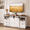 White, variant on Homall 58'' Farmhouse TV Stand for Living Room, Entertainment Center with Sliding Barn Doors & 4 Storage Drawers, Adjustable Shelves Rustic Media Console for Bedroom,White