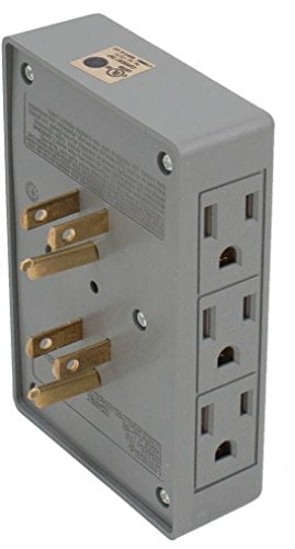2 pack IIT 26860 Cord Protector 6 Outlet Wall Tap Splitter - Side Entry - UL-Listed