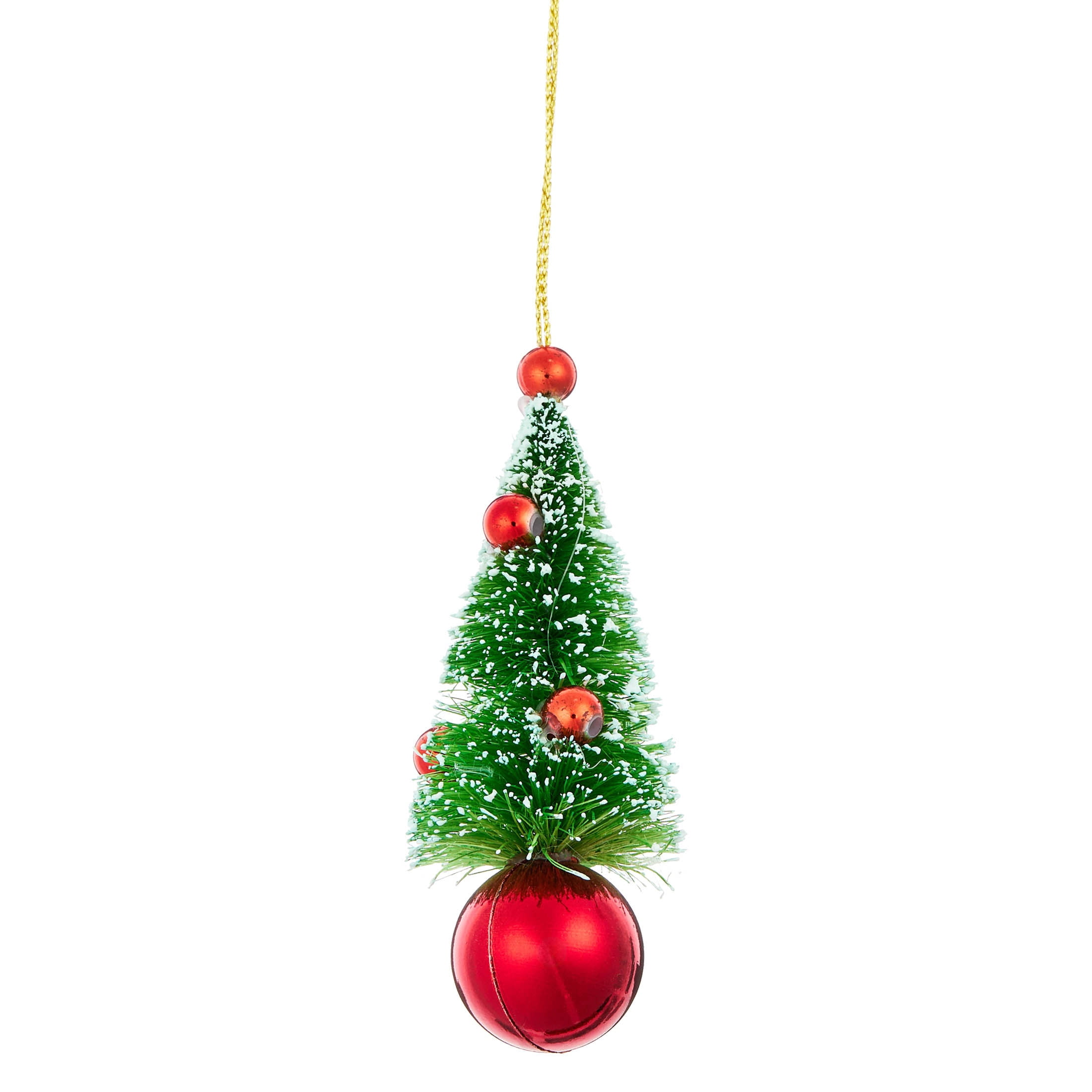 4-Count Red and Green Christmas Tree Mini Ornaments, 3.5", by Holiday Time