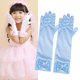 thumbnail image 5 of 1 par de guantes largos de satén con lazo para niña de las flores, para boda, fiesta de noche (azul claro), 5 of 6