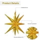 thumbnail image 3 of Globos de aluminio LAIAMER con forma de estrella en forma de estrella 4D con forma de estrella en forma de cono x6, color dorado, 3 of 6