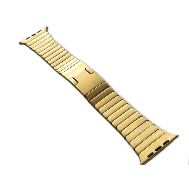 Custom 24k Gold Plated Stainless Steel Link Band For Any Apple Watch Size 44mm And 42mm Walmart Com Walmart Com