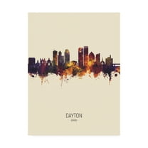 Trademark Fine Art 'Dayton Ohio Skyline Portrait III' Canvas Art by Michael Tompsett