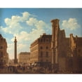 thumbnail image 2 of Etienne Bouhot 14x12 Black Ornate Wood Framed Double Matted Museum Art Print Titled: Place Vendome and Rue De Castiglione, with the Ruins of the Feuillants Church (1808), 2 of 5