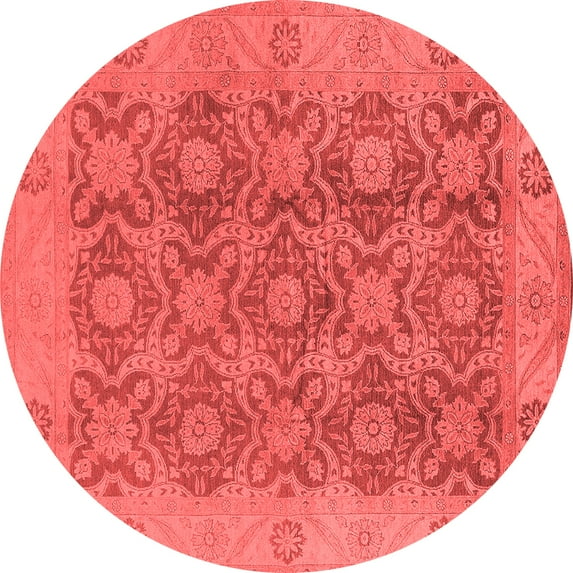 Ahgly Company Indoor Round Oriental Red Traditional Area Rugs, 8' Round