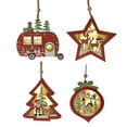 thumbnail image 1 of Serie De Navidad Resplandor De Madera Colgantes Colgantes Adorno Luminoso De Navidad Funciona Con Pilas Para La Pared De La Ventana De La Puerta Del Árbol De Navidad Y Más 4Pcs Speravity HA015597-00, 1 of 6