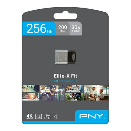 PNY - 256GB Elite-X Fit USB 3.1 Flash Drive - 200MB/s - Black