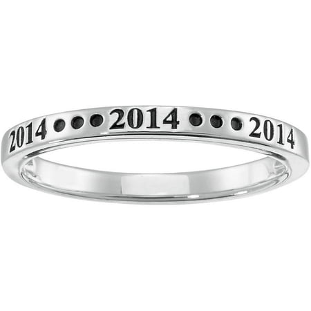 Personalized Family Jewelry Graduation Date Stacking Ring available in Sterling Silver