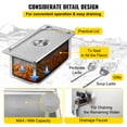 thumbnail image 6 of KFFKFF 110V Commercial Food Warmer 4x1/4GN, 4-Pan Stainless Steel Bain Marie 24 Qt Capacity,1500W Steam Table 15cm/6inch Deep,Temp. Control 86-185?? Electric Soup Warmer with Lids & 2 Ladles, 6 of 9
