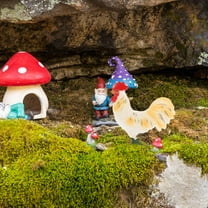 Healifty White Chicken Sculpture Figurine for Kids  Durable ABS Garden Statue Unique Farm Decoration 10.5 inches