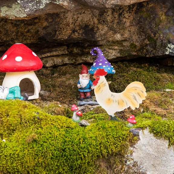 Healifty White Chicken Sculpture Figurine for Kids  Durable ABS Garden Statue Unique Farm Decoration 10.5 inches