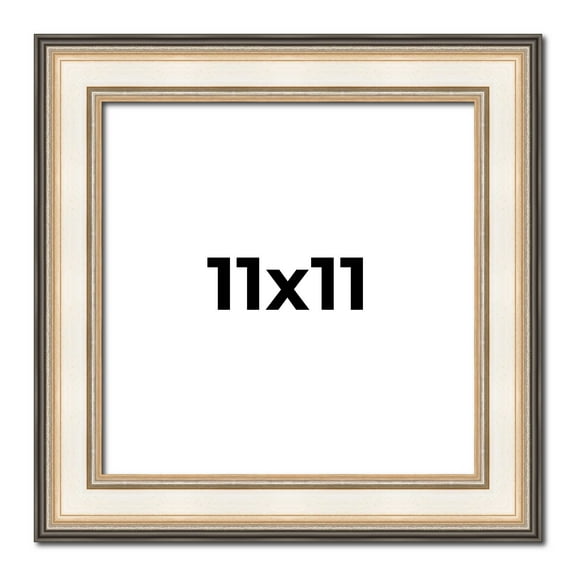 11x11 Frame Gold Silver Plein Aire 2" Inch Wide Moulding Solid Wood Picture Frame | Modena