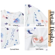 Fantaslook V Neck Henley Blouses for Women Dressy Casual Tops Summer Short Sleeve Shirts Fashion Clothes