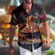 thumbnail image 3 of Camisa hawaiana con gráfico de hamburguesas y papas fritas para hombre, camisas hawaianas holgadas de manga corta con estampado 3D de comida, blusas de calle con solapa, 3 of 5