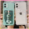 thumbnail image 2 of transparente a prueba de golpes caso del teléfono para iphone 11 12 13 pro max x xs xr se 2020 7 8 plus coque moda ranuras de tarjeta suave tpu cubierta trasera, 2 of 4