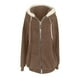 thumbnail image 4 of Chaquetas para mujer Tallas grandes Invierno Cálido Felpa suelta Cremallera Chaqueta con capucha Abrigo Odeerbi  ODB-3, 4 of 5