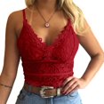thumbnail image 3 of Sleeveless Lace Crochet Women Slim Spaghetti Strap Sexy V-neck Lace Tank Tops, 3 of 4