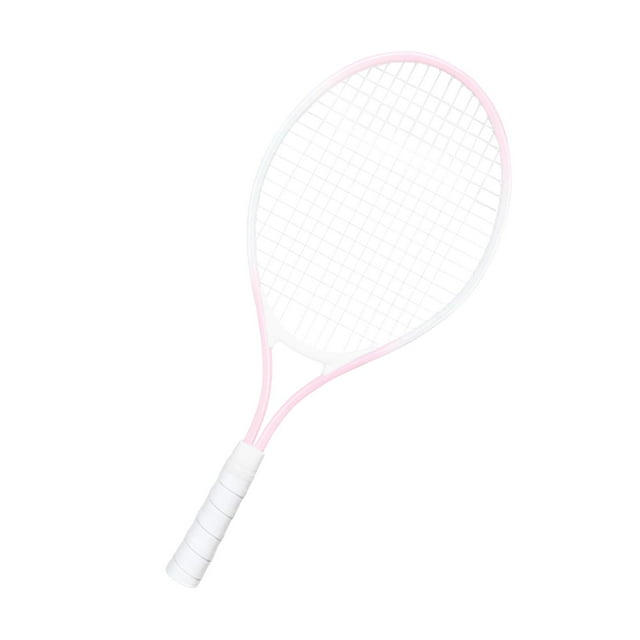 Raqueta de tenis para niños de 21 pulgadas, mango cómodo, práctica y portátil para uso recreativo. Mango blanco rosa