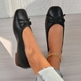 thumbnail image 5 of BLTIBY Women's Flat Shoes Comfortable PU Leather Slip-on Shoes for Wedding School Party Dressy Ballet Flats Black 41, 5 of 8