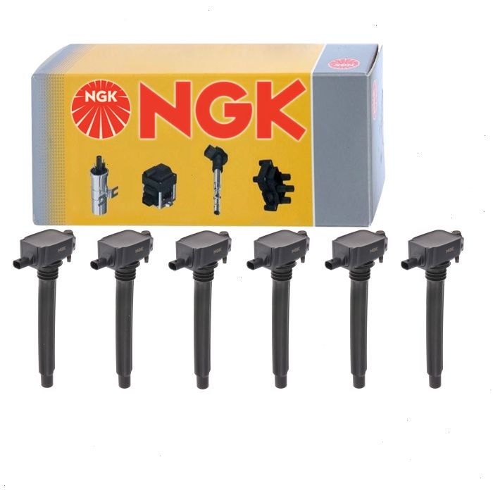 6 pc NGK 49132 Ignition Coils for 0 221 504 037 68080508AB 68242286AA 68242286AB E1251 GN10738 IC857 UF-751 UF751 Spark Plug Wire Boot