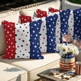 thumbnail image 3 of 2 Pack Outdoor Waterproof Throw Pillows,4th of July Stars Blue Red White Thin Decorative Square Pillow Case Patio Pillows for Chair Couch Sofa 16x16in, 3 of 9