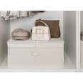 thumbnail image 3 of Extra Large Storage Bins with Lids, 55L Decorative Storage Bins with Double-Open Lid and Divider Board, Fabric Bins with Handles, Mixing of Beige, White & Ivory, 2-Pack, 3 of 10
