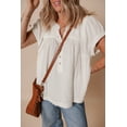 thumbnail image 6 of Chic Summer Blouse for Women: Cuffed Short Sleeves and Flared Silhouette | [ZhiHiMeRi] | (US 8-10)M, 6 of 12