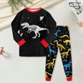 thumbnail image 2 of CAUYDY Baby Boy Sleepwear Child Clothes Fall Winter Long Sleeved Top Elastic Waist Pants 2PCS Soft Set Toddler Pajamas Little Kids Outfits for Boys 2T-5T Sizes 2-3 Years,Red, 2 of 5