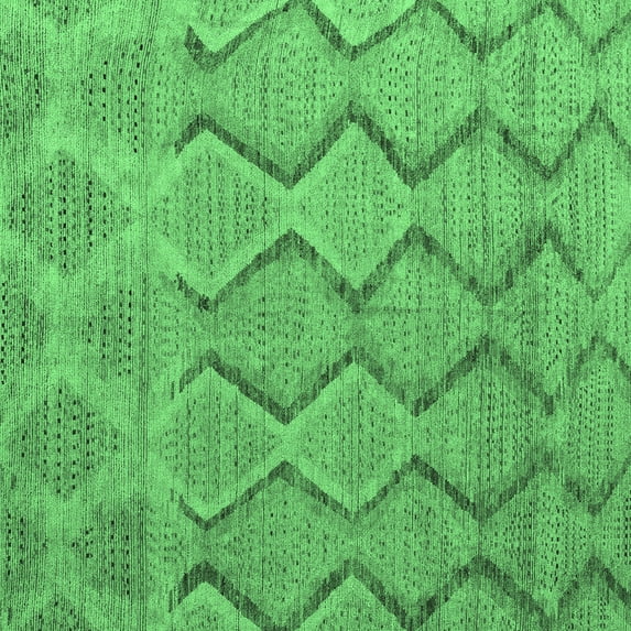 Ahgly Company Indoor Square Southwestern Emerald Green Country Area Rugs, 8' Square