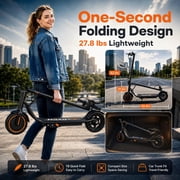 Electric Scooter for Adults and Teens, 350W Motor, 19 MPH Top Speed, Up to 19 Miles Range, 8.5” Solid Tires, Folding Commuter E Scooter with App and Dual Brake System