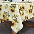 thumbnail image 2 of Sunflower Vinyl Tablecloth for Rectangle Tables, Waterproof PVC Plastic Table Cloth Covers Oblong Oval Oilcloth Wipeable Tablecloths for 7 Foot Large Picnic Table Outdoor Camping 60x84 Inch, 2 of 6