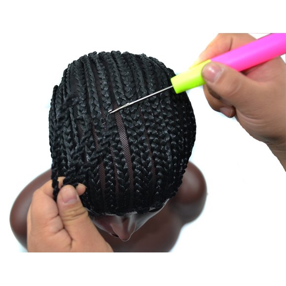 Trenza con clips, sintética, resistente y elástica, para hacer pelucas, pelucas negras y pelucas con gorro