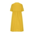 thumbnail image 6 of Npasoilc Dresses For Women Cotton And Linen Dress Casual Solid Color Turn Down Collar Long Sleeve Dress Fall Dresses Long Dresses Maxi Dress Ankle Length Dress, 6 of 6