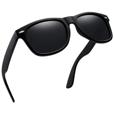 Joopin Square Sunglasses Polarized UV Protection Retro Trendy Designer Sun Glasses Men Women (Black)