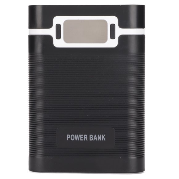 DIY Mobile 18650 Cargador de batería Power Bank 4 Baterías Caja de capacidad Micro entrada Carga bidireccional con pantalla LCD Negro