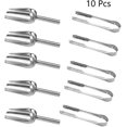 thumbnail image 1 of 5 cucharadas dulces y 5 pinzas para hielo, cucharas de acero inoxidable para supermercado, dulces, café, cubo de hielo, boda, cocina, bar, barbacoa, dulces, postre, buffet,, 1 of 4