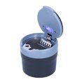 thumbnail image 3 of Cup Car Ashtray Stainless Steel Container Smokeless Blue LED Light With Builtin Battery Universal, 3 of 8