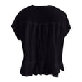 thumbnail image 5 of Cute T Shirts for Women Summer Casual Short Sleeve Lightweight Square Neck Lace Top, 5 of 6