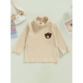 thumbnail image 2 of Bagilaanoe Toddler Baby Girl Boy Turtleneck Sweatshirt Long Sleeve Embroidery Pullover 6M 9M 12M 18M 24M 3T Kids Fall Loose Tee Tops, 2 of 8