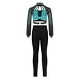 thumbnail image 3 of TSSOE Gymnastic Outfits for Girls Cheerleading Jazz Hip-hop Dance Clothes Set Figure Ice Skating Performance Dancewear Blue Green 14, 3 of 7