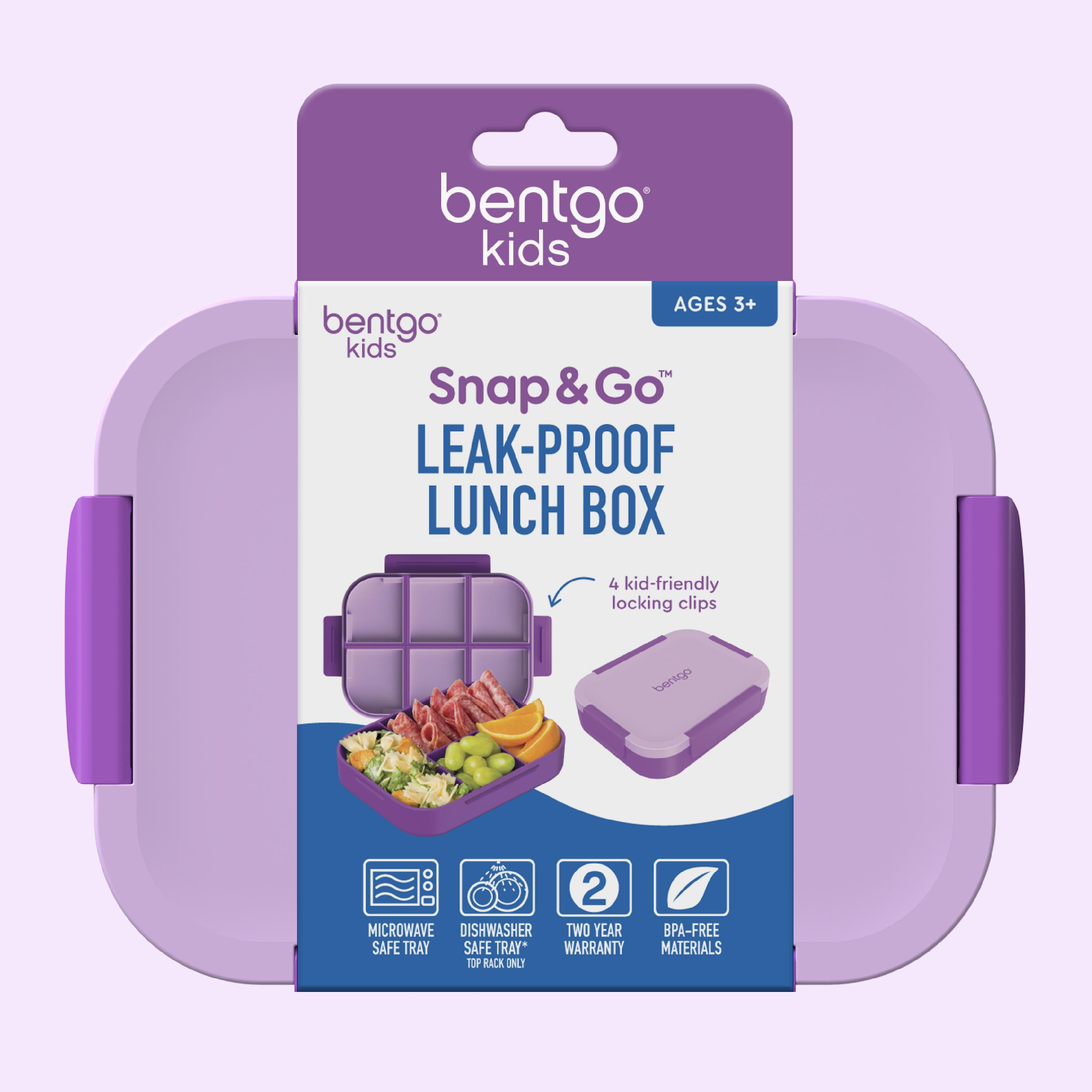 Bentgo Kids Snap & Go Leak-Proof Lunch Box - Purple