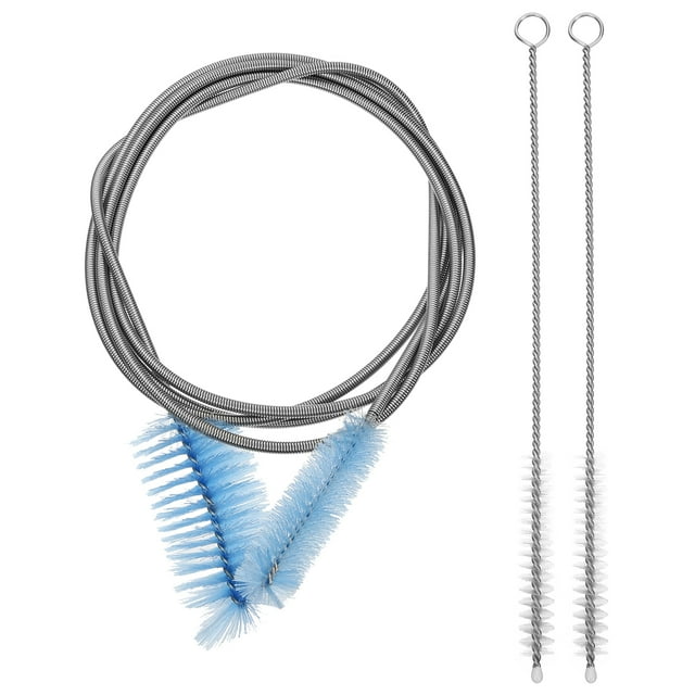 Juego de 3 cepillos de filtro flexibles para limpiar tuberías y pajitas.