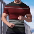 thumbnail image 2 of XUNKUSGA T Shirts for Man Casual Waffle Knit Crewneck Short Sleeve Tee Shirts Mens Fashion Color Block Summer Tops Basic Slim Fit Muscle Tee Shirts S-5XL Red, 2 of 7